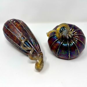 Glass Pumpkin & Gourd Set